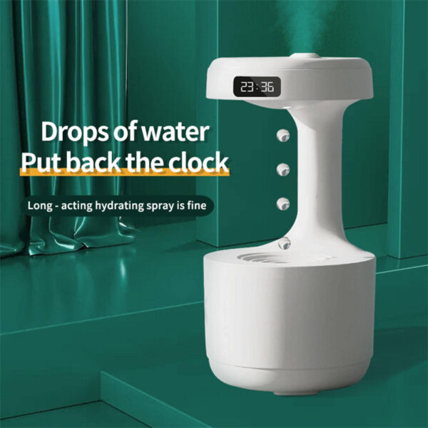 Bedroom Anti-Gravity Humidifier With Clock Water Drop Backflow Aroma Diffuser Large Capacity Office Bedroom Mute Heavy Fog Household Sprayer - Image 6